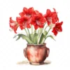 21 High-Quality Amaryllis Pots Clipart - Amaryllis pots digital watercolor JPG instant download for commercial use - Digital download