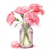 20 High-Quality Pink Carnation Bottle Clipart - Pink carnation digital JPG watercolor instant download for commercial use - Digital download