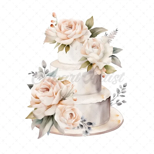 22 High-Quality Luxury Cakes Cakes Clipart - Luxury gold cakes digital watercolor JPG instant download for commercial use - Digital download