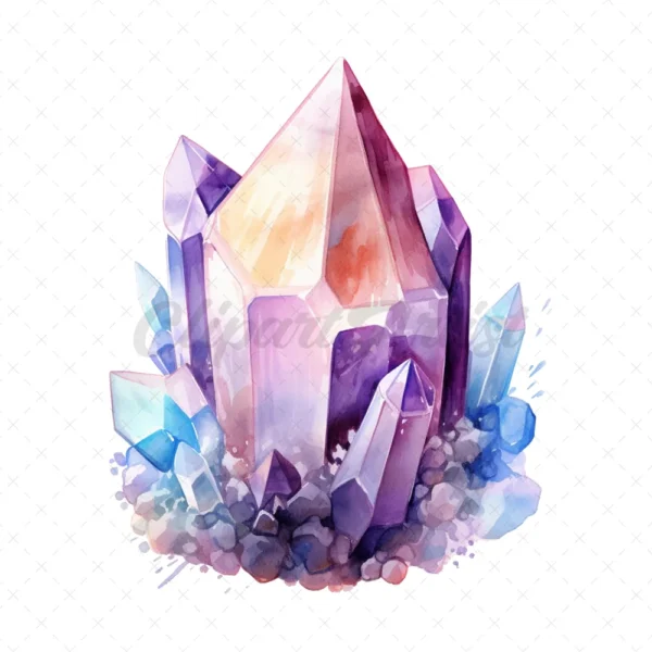20 High-Quality Cosmic Crystals Clipart - Cosmic crystals digital watermark JPG instant download for commercial use - Digital download