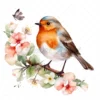 15 High-Quality Robin Clipart - Birds digital watercolor JPG instant download for commercial use - Digital download