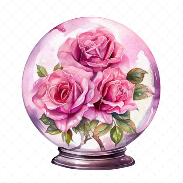 20 High-Quality Crystal Rose Glasses Clipart - Crystal rose glasses digital JPG instant download for commercial use - Digital download