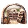 20 High-Quality Wine Cellars Clipart - Wine cellars digital watercolor JPG instant download for commercial use - Digital download