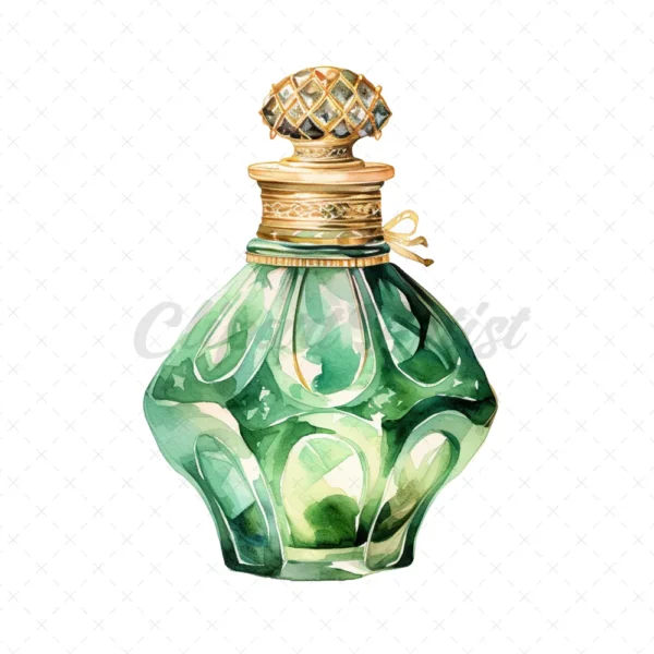 16 High-Quality Perfume Bottles Clipart - Perfume digital watercolor JPG instant download for commercial use - Digital download