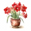 21 High-Quality Amaryllis Pots Clipart - Amaryllis pots digital watercolor JPG instant download for commercial use - Digital download