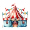 20 High-Quality Fantasy Carnival Tents Clipart -Carnival tents watercolor digital JPG instant download for commercial use - Digital download