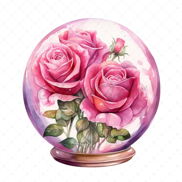 20 High-Quality Crystal Rose Glasses Clipart - Crystal rose glasses digital JPG instant download for commercial use - Digital download