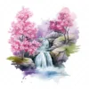 19 High-Quality Spring Waterfalls Clipart - Spring colorful waterfall digital JPG instant download for commercial use - Digital download