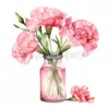 20 High-Quality Pink Carnation Bottle Clipart - Pink carnation digital JPG watercolor instant download for commercial use - Digital download