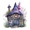 20 High-Quality Witch Houses Clipart - Witch houses digital watercolor JPG instant download for commercial use - Digital download