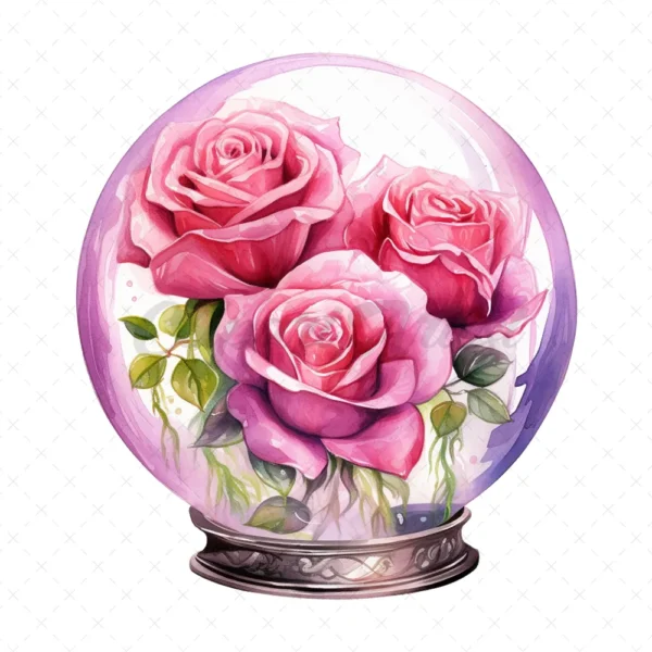 20 High-Quality Crystal Rose Glasses Clipart - Crystal rose glasses digital JPG instant download for commercial use - Digital download