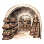 20 High-Quality Wine Cellars Clipart - Wine cellars digital watercolor JPG instant download for commercial use - Digital download
