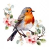 15 High-Quality Robin Clipart - Birds digital watercolor JPG instant download for commercial use - Digital download