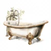 19 High-Quality Antique Bath Tub Clipart - Bath tub digital watercolor JPG instant download for commercial use - Digital download