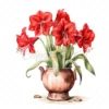 21 High-Quality Amaryllis Pots Clipart - Amaryllis pots digital watercolor JPG instant download for commercial use - Digital download