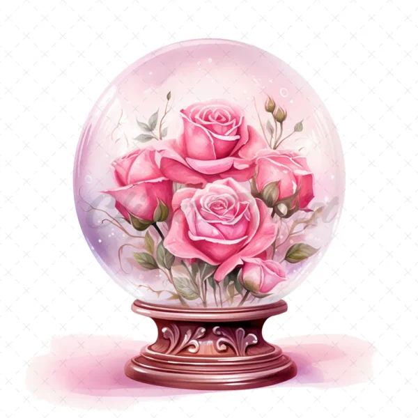 20 High-Quality Crystal Rose Glasses Clipart - Crystal rose glasses digital JPG instant download for commercial use - Digital download