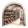 20 High-Quality Wine Cellars Clipart - Wine cellars digital watercolor JPG instant download for commercial use - Digital download