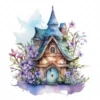20 High-Quality Witch Houses Clipart - Witch houses digital watercolor JPG instant download for commercial use - Digital download