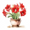 21 High-Quality Amaryllis Pots Clipart - Amaryllis pots digital watercolor JPG instant download for commercial use - Digital download