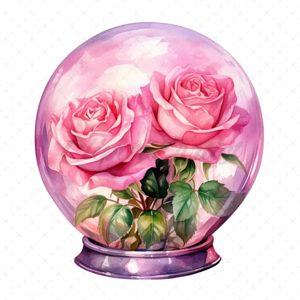20 High-Quality Crystal Rose Glasses Clipart - Crystal rose glasses digital JPG instant download for commercial use - Digital download