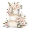 22 High-Quality Luxury Cakes Cakes Clipart - Luxury gold cakes digital watercolor JPG instant download for commercial use - Digital download
