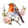 15 High-Quality Robin Clipart - Birds digital watercolor JPG instant download for commercial use - Digital download