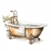 19 High-Quality Antique Bath Tub Clipart - Bath tub digital watercolor JPG instant download for commercial use - Digital download