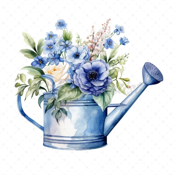19 High-Quality Watering Cans Clipart - Watering cans digital watercolor JPG instant download for commercial use - Digital download