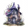 20 High-Quality Witch Houses Clipart - Witch houses digital watercolor JPG instant download for commercial use - Digital download