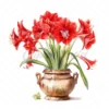 21 High-Quality Amaryllis Pots Clipart - Amaryllis pots digital watercolor JPG instant download for commercial use - Digital download