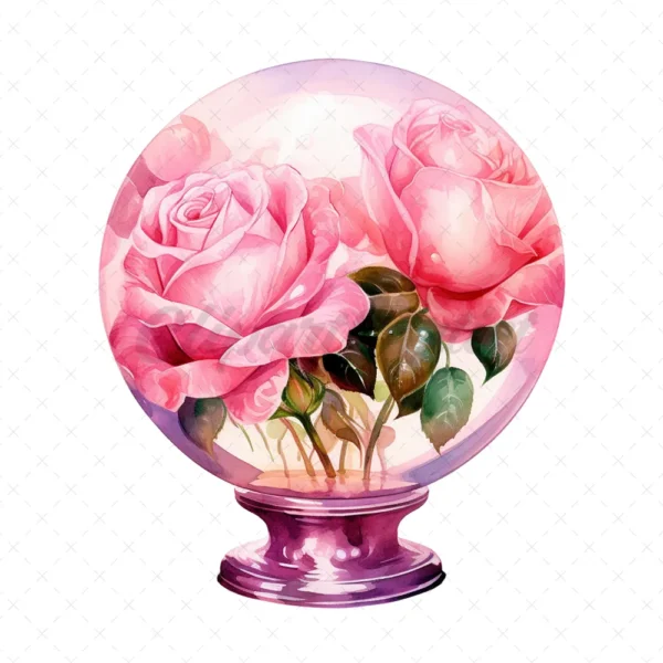 20 High-Quality Crystal Rose Glasses Clipart - Crystal rose glasses digital JPG instant download for commercial use - Digital download