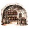20 High-Quality Wine Cellars Clipart - Wine cellars digital watercolor JPG instant download for commercial use - Digital download