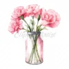 20 High-Quality Pink Carnation Bottle Clipart - Pink carnation digital JPG watercolor instant download for commercial use - Digital download