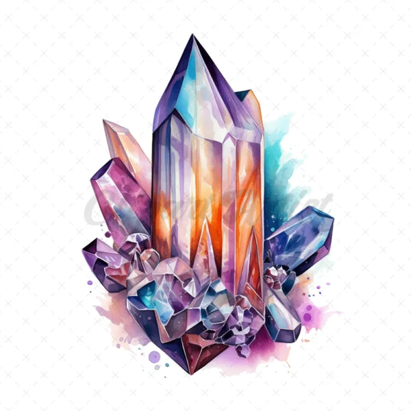20 High-Quality Cosmic Crystals Clipart - Cosmic crystals digital watermark JPG instant download for commercial use - Digital download