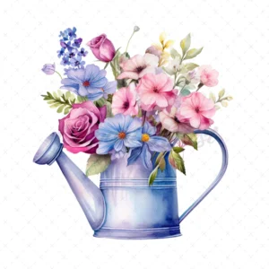 19 High-Quality Watering Cans Clipart - Watering cans digital watercolor JPG instant download for commercial use - Digital download