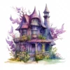 20 High-Quality Witch Houses Clipart - Witch houses digital watercolor JPG instant download for commercial use - Digital download