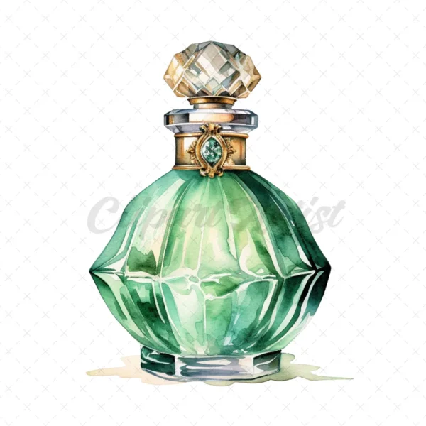 16 High-Quality Perfume Bottles Clipart - Perfume digital watercolor JPG instant download for commercial use - Digital download