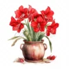 21 High-Quality Amaryllis Pots Clipart - Amaryllis pots digital watercolor JPG instant download for commercial use - Digital download