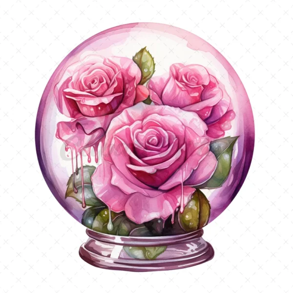 20 High-Quality Crystal Rose Glasses Clipart - Crystal rose glasses digital JPG instant download for commercial use - Digital download
