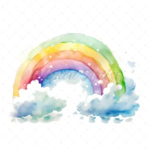 14 High-Quality Rainbows Clipart - Colorful rainbows watercolor digital JPG instant download for commercial use - Digital download
