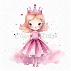 30 High-Quality Princess Clipart JPG - Pink princess digital clipart JPG instant download for commercial use - Digital Download