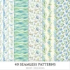 Springtime Planning Seamless Patterns, Cute spring JPEG, Spring reading pattern, Meadow flowers repeating pattern, Digital scrapbook paper