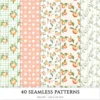 Peach Blush Summer Seamless Patterns, Cottagecore JPEG, Floral summertime pattern, Peony flowers repeating pattern, Digital scrapbook paper