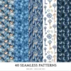 Celestial Elf Seamless Patterns, Magical nightscape JPEG, Fantasy universe pattern, Moon and stars repeating pattern,Digital scrapbook paper