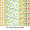 Italian Vibes Seamless Patterns, Mediterranean summer JPEG, Lemon motifs pattern, Italian tiles repeating pattern, Digital scrapbook paper