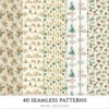 Festive Farmhouse Seamless Patterns, Farmhouse festive JPEG, Snowmen pattern, Plaid, Ornaments repeating pattern, Digital scrapbook paper