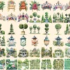 Royal Garden Watercolor Clipart Bundle - 358+ transparent PNG, Royal botanical graphics, Elegant garden png, Commercial use,Digital download