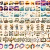 Fishing Watercolor Clipart Bundle - 690+ transparent PNG, Fishing gear illustration, Angler equipment art, Commercial use, Digital download