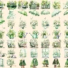 Green Spring Watercolor Clipart Bundle - 430+ transparent PNG, Cute spring girl graphics, Cozy spring png, Commercial use,Digital download