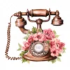 20 High-Quality Antique Floral Telephones Clipart - Telephone digital watercolor JPG instant download for commercial use - Digital download